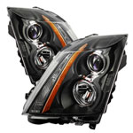 Xtune Cadillac Cts 08-12 / CTS-V 09-12 Halogen Onlyprojector Headlights Black HD-JH-CACTS08-AM-BK; 2008-2012