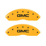 MGP 4 Caliper Covers Engraved Front & Rear GMC Yellow Finish Black Char 2019 GMC Arcadia