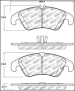 StopTech Sport Brake Pads Audi A4 300mm Rear Disc, Front; 2013-2016