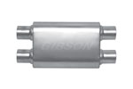 Gibson CFT Superflow Dual/Dual Oval Muffler - 4x9x13in/2.25in Inlet/2.25in Outlet - Stainless