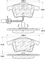 StopTech Sport Brake Pads Audi Allroad Quattro 2 Pad Front Caliper, Front; 2001-2005