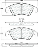 StopTech Street Select Brake Pads Audi A4 allroad 320mm Front Disc, Front; 2013-2015