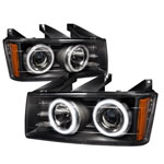 Spec-D Tuning Chevrolet Colorado Ccfl Halo Projector Headlights Black; 2004-2006