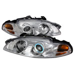 Spec-D Tuning Mitsubishi Eclipse Ccfl Halo Projector Headlights Chrome; 1997-1999