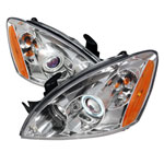 Spec-D Tuning Mitsubishi Lancer Ccfl Halo Projector Headlights Chrome; 2004-2006