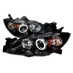 Spec-D Tuning Mazda 3 Ccfl Halo Projector Headlights Black; 2004-2006