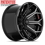 4PLAY Wheel 22x12 4P80R Brushed Black Rim Ford Excursion 2000-2005; 2000-2005