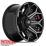 4PLAY Wheel 22x12 4P80R Brushed Black Rim Jeep Grand Cherokee 1999-2022; 1999-2022