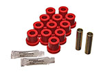 Energy Suspension 55 Chevy Bel Air Red Rear Leaf Spring Bushing Set; 1955-1955