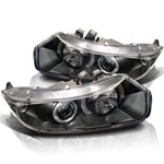 Spyder Honda Civic 2Dr Halo Projector Headlights - Black - (PRO-YD-HC06-2D-HL-BK); 2006-2008