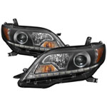 Spyder Toyota Sienna Projector Headlights - Halogen Model Only - DRL LED - Black - (PRO-YD-TSEN15-DRL-BK)