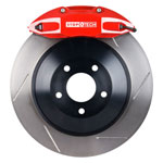 StopTech Volkswagen GTI Big Brake Kit ST-41 Red Calipers & 1-Piece No Coating Slotted Rotors, Front