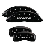 MGP 4 Caliper Covers Engraved Front & Rear Honda Black finish silver ch; 2012-2014