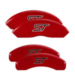 MGP 4 Caliper Covers Engraved Front & Rear No bolts/ST Red finish silver ch; 2011-2014