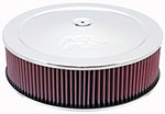 K&N Round Air Filter Assembly 14in. ID / 4..12in. Height / 5.125in. Neck Flange / 7/8in. Drop Ba