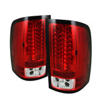 Spyder GMC Sierra 3500 1500/2500/3500HD Denali (Not fit Dually 4 Rear Wheels) LED Tail Lights - Red Clear - (ALT-YD-GS07-LED-RC); 2007-2012