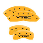 MGP 4 Caliper Covers Engraved Front & Rear Vtech Yellow finish black ch; 2009-2014