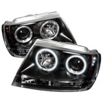 Spyder Jeep Grand Cherokee ( Non Laredo Limited Sport Version ) CCFL LED ( Replaceable LEDs ) Projector Headlights - Black - (PRO-YD-JGC99-CCFL-BK)