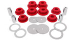 BMR 08-18 Dodge Challenger Rear Cradle Bushing Kit Polyurethane - Red; 2008-2018