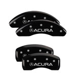 MGP 4 Caliper Covers Engraved Front & Rear Acura Black finish silver ch; 2013-2014