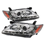 Spyder Toyota Camry DRL LED Projector Headlights - Chrome - (PRO-YD-TCAM07-DRL-C)