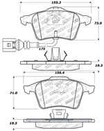 StopTech Sport Brake Pads Volkswagen CC, Front; 2010-2011