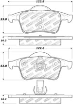 StopTech Street Select Brake Pads Volvo S70 Fr Ch# 596636, Rear; 1999-2000