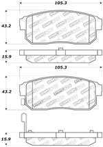 StopTech Street Brake Pads Nissan Sentra SE-R, Rear; 2002-2006