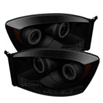 Spyder Dodge Ram 1500 / Ram 1500 2500/3500 Projector Headlights - CCFL Halo - LED Black Smoke - (PRO-YD-DR06-CCFL-BSM)