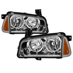 xTune 05-10 Dodge Charger 4pc OEM Style Halogen Headlights w/Corner - Chrome (HD-JH-DCH05-SET-C); 2005-2010