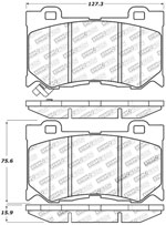 StopTech Sport Brake Pads Infiniti M35h Fr 1/12, Front; 2012-2013