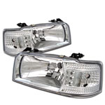 Spyder Ford Bronco 1PC LED ( Replaceable LEDs ) Crystal Headlights - Chrome - (HD-YD-FB92-1PC-C); 1992-1996