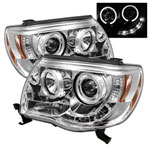 Spyder Toyota Tacoma Halo LED ( Replaceable LEDs ) Projector Headlights - Chrome - (PRO-YD-TT05-HL-C)