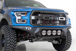 Addictive Desert Designs Ford F-150 Raptor Bomber Front Bumper w/ 4 Rigid 360 6in Round Mounts; 2017-2020