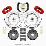 Wilwood Narrow Superlite 4R Rear Kit 14.00in Red 2007-up Jeep JK w/Lines; 2007-2021