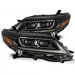 AlphaRex 11-21 Toyota Sienna LUXX LED Proj Headlights Plank Style Black w/Seq Signal/DRL