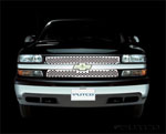 Putco 99-00 Chevrolet Silverado LD Punch Stainless Steel Grilles; 1999-2000