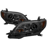 Spyder Toyota Sienna Projector Headlights - Halogen Model Only - DRL LED - Smoke - (PRO-YD-TSEN11-DRL-SM)