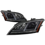 Spyder 08-15 Audi TT (HID Model Only) Projector Headlights - Sequential Signal - Black; 2008-2015