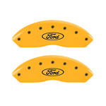 MGP 4 Caliper Covers Engraved F & R Oval Logo/Ford Yellow Finish Black Char 2009 Ford Explorer; 2006-2010