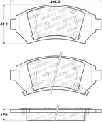 StopTech Street Brake Pads Buick LeSabre 16 Wheels, Front; 2005-2005