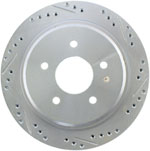 StopTech Cadillac XLR Select Sport Drilled/Slotted Rotor, Rear Left; 2004-2009