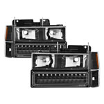 xTune Chevrolet C/K C/10 1500/2500/3500/92-99 Tahoe/92-99 Suburban/94-98 Silverado/92-94 Blazer Full Size (Wont Fit Seal Beam Headlights) Corner/LED Bumper Headlights - Black