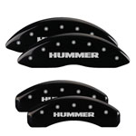 MGP 4 Caliper Covers Engraved Front & Rear Hummer Black finish silver ch; 2005-2007