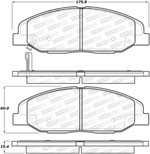 StopTech Street Brake Pads Cadillac STS 320mm Rear Disc, Front; 2009-2011