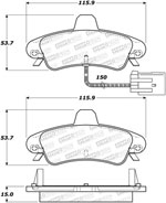 StopTech Street Brake Pads Mercury Cougar Sensor, Rear