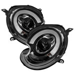 Spyder Mini Cooper Projector Headlights - Xenon/HID Model Only - DRL - Black - (PRO-YD-MC07-HID-DRL-BK); 2010-2012