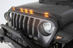 AVS 2018-2019 Jeep Wrangler (JL) Aeroskin Low Profile Hood Shield w/ Lights - Black; 2018-2024