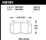 Hawk 94-97 BMW 840Ci/850Ci DTC-70 Race Front Brake Pads; 1994-1997