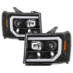 Spyder GMC Sierra 1500/2500/3500 07-13 Denali 08-13 LED Headlights Blk PRO-YD-GS07V2PL-BK; 2007-2013